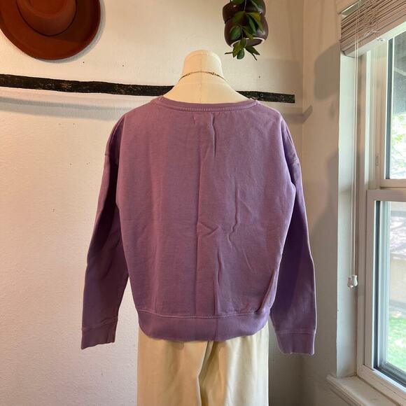 Pact Lilac Purple Boxy Organic Cotton DREAMER Crewneck Sweatshirt Size M - Picture 4 of 11